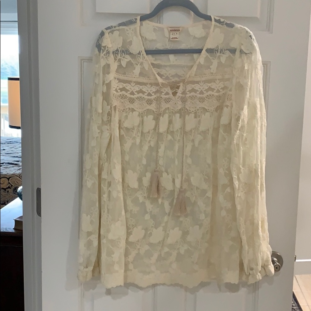 Sundance lace and embroidered tunic